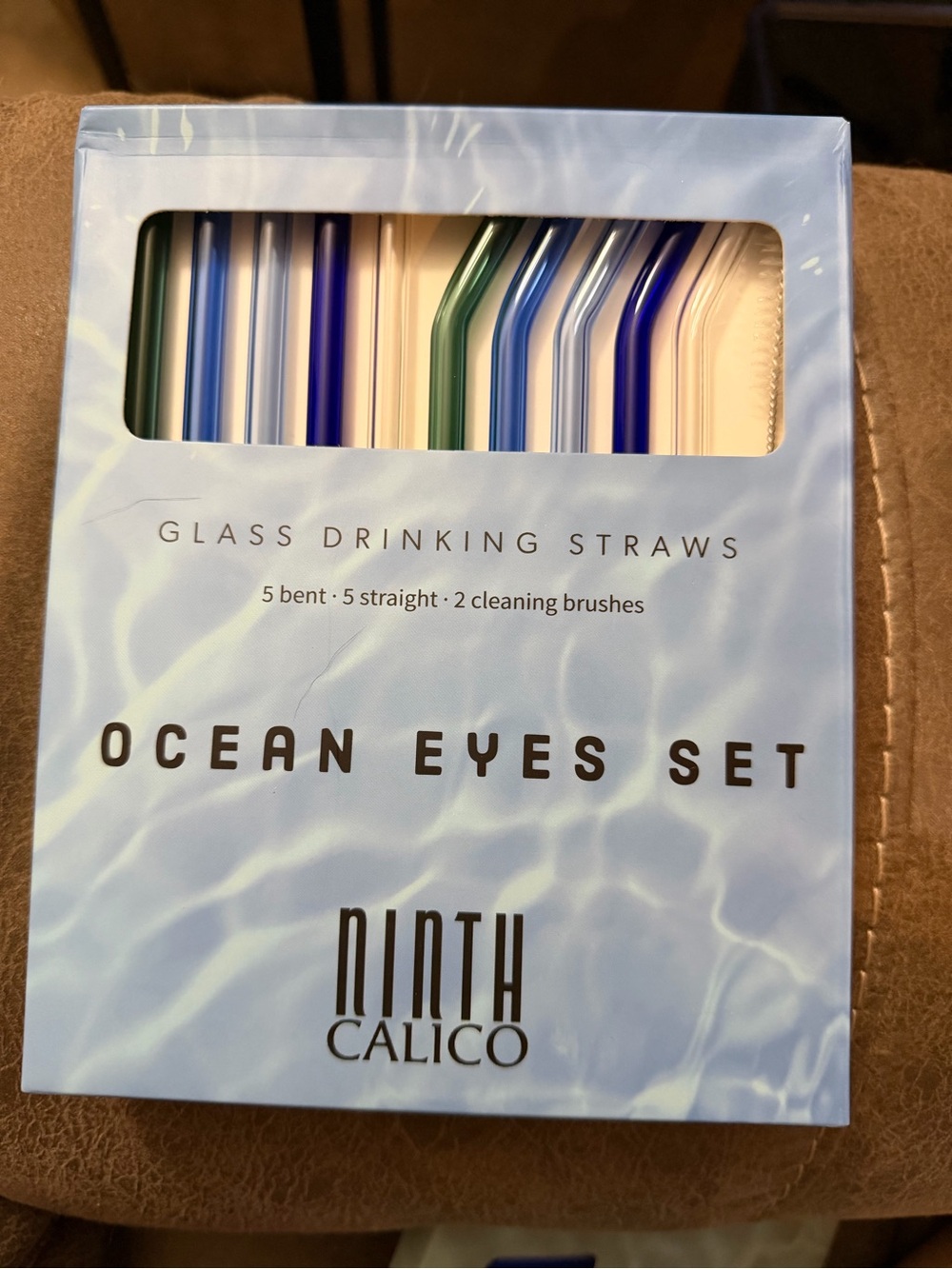 Ocean Eyes Glass Drinking Straws - Blue, Green & Cream
